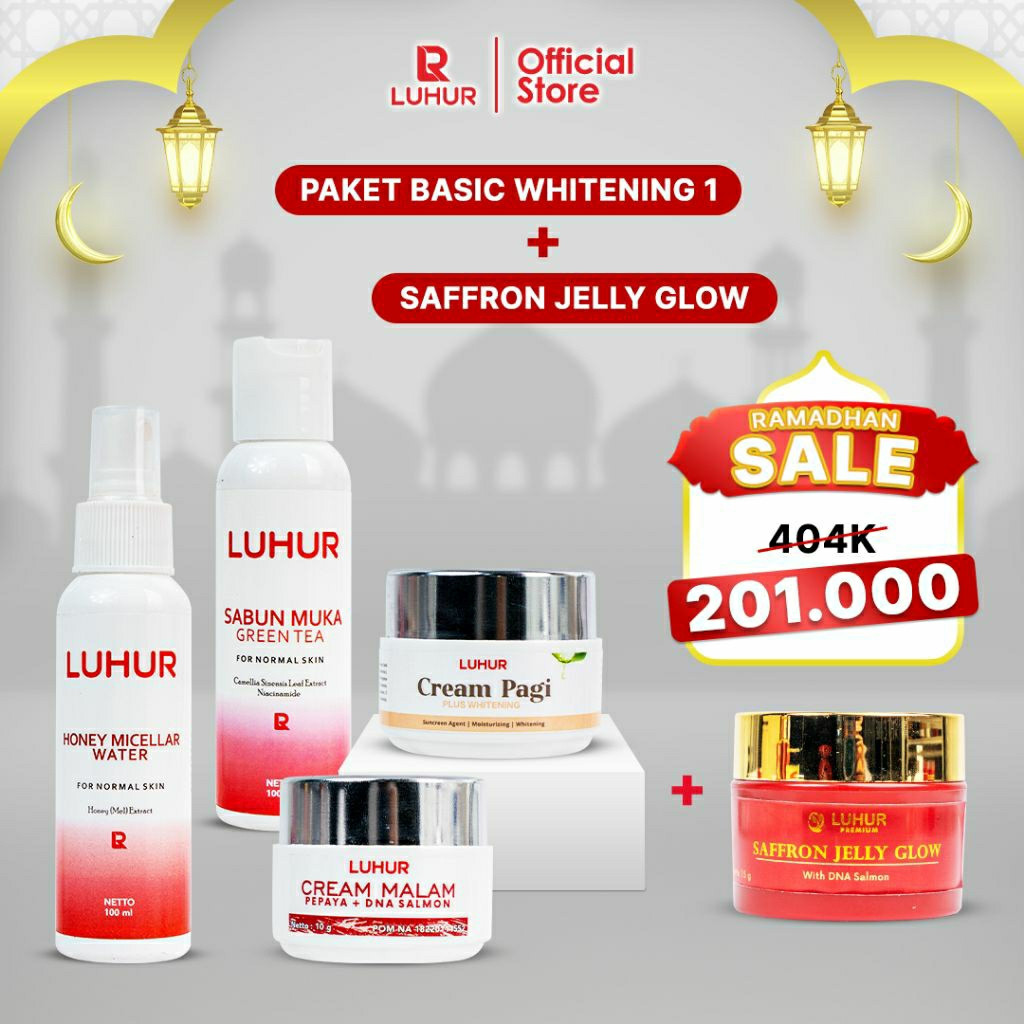 Luhur Skincare Paket White BPOM | Skincare Mencerahkan & Melembapkan