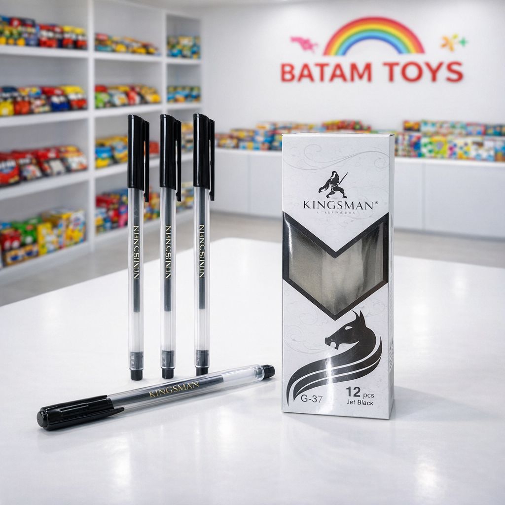 Batam Toys Pulpen Hitam Kingsman Satu Lusin Isi 12 Pcs Pena Kingsman BOLPOIN KINGSMAN HITAM 12PCS