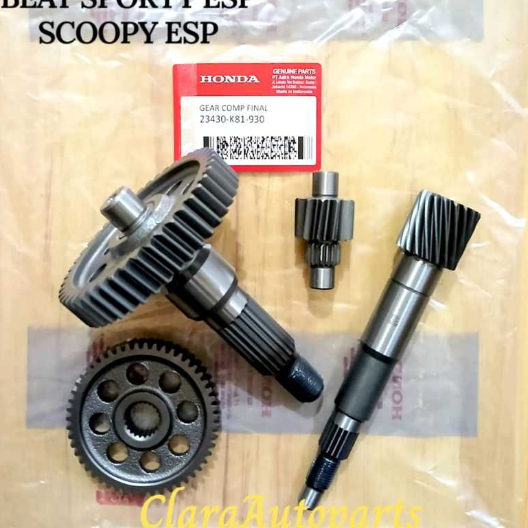 GIGI RASIO SET BEAT POP STREET SPORTY SCOOPY ESP K81 GEAR RASIO ASSY BEAT POP STREET SPORTY SCOPPY E