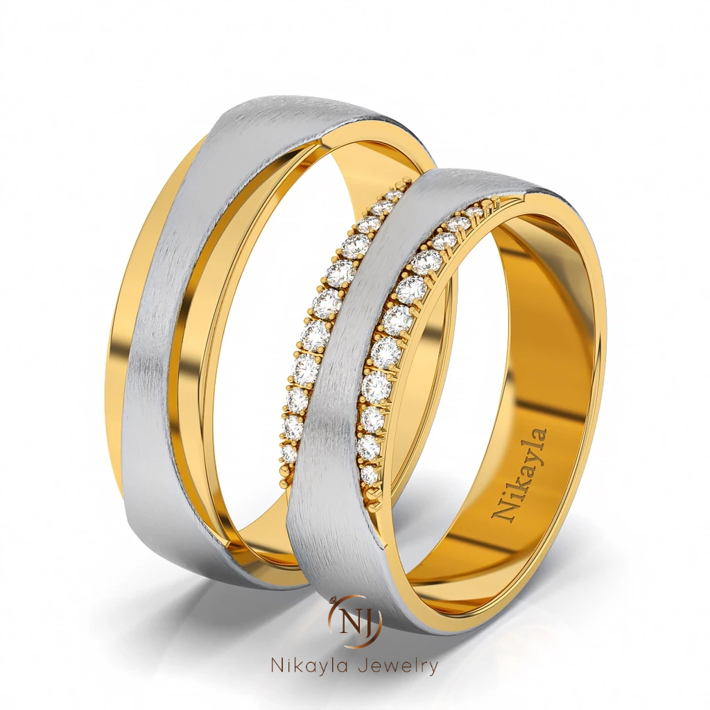 Nikayla Jewery - Cincin Couple Palladium 1.5K Murni Elegan