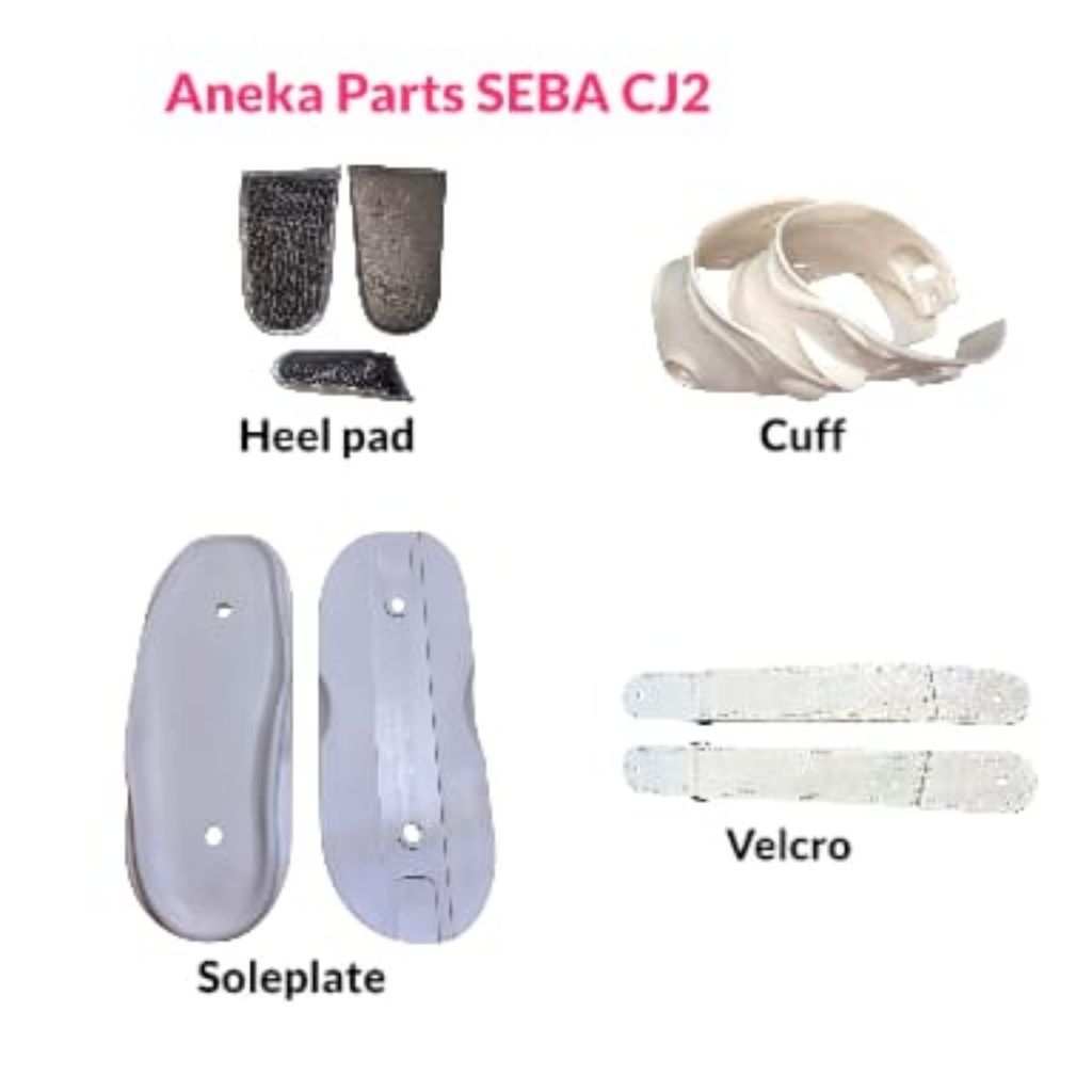 ANEKA PART UNTUK SEBA CJ2/CJ, SOLEPLATE, FRAME SET, CUFF, HEELPAD, VELCRO/POWERSTRAP CJ2,  Sparepart