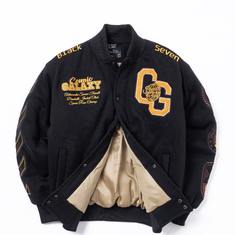 Varsity Jacket | Cosmic Galaxy - Black Gold Edition | DF studio