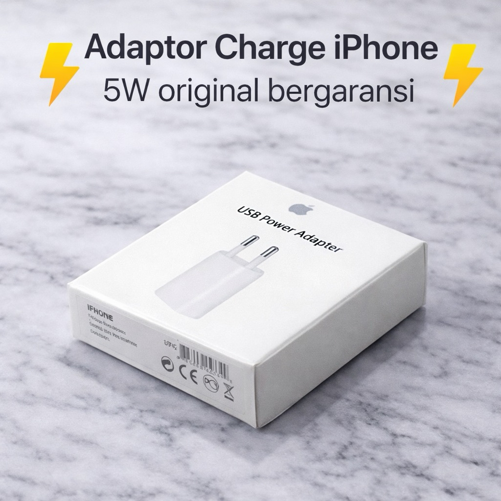 Adaptor charger iphone 5W usb original bergaransi