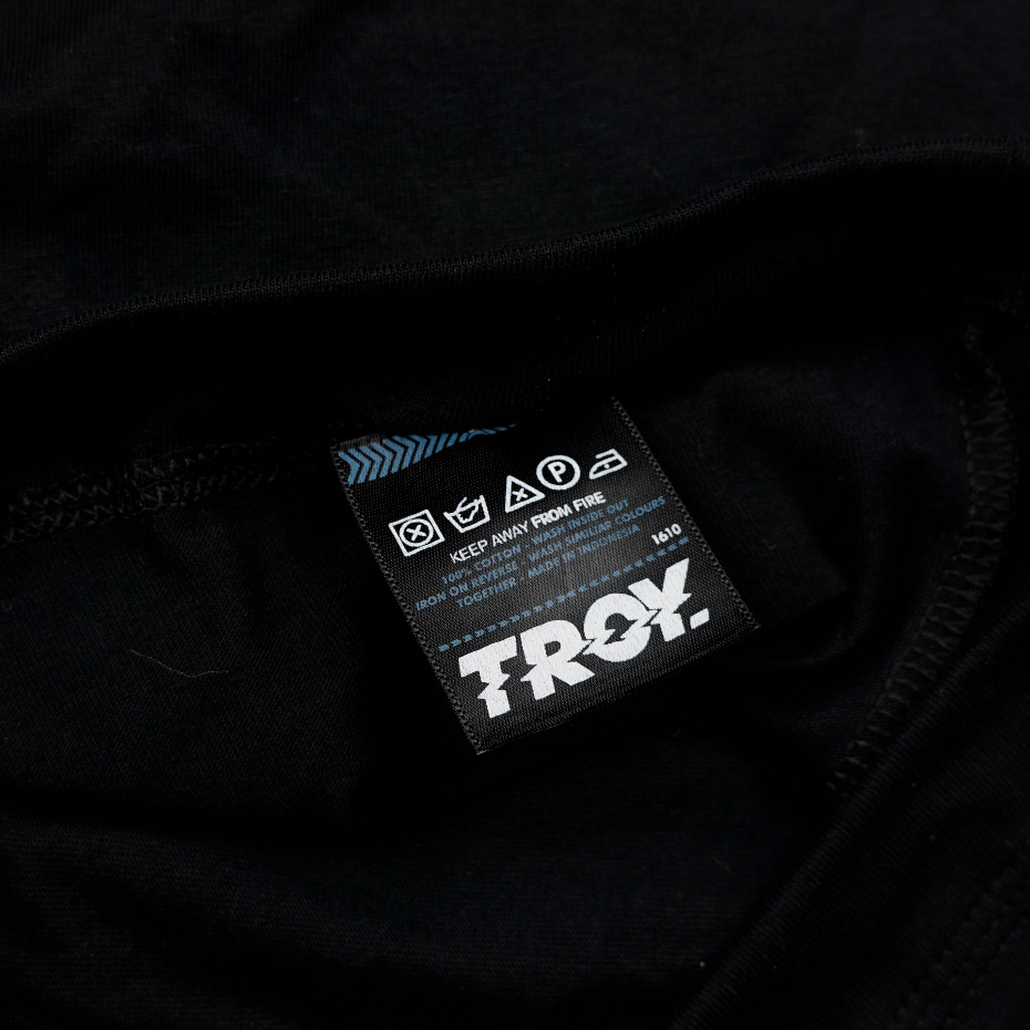 Troy Company Wangky Polo Shirt Black Grey Moth - Kaos Polo Hitam Abu WKD 3126
