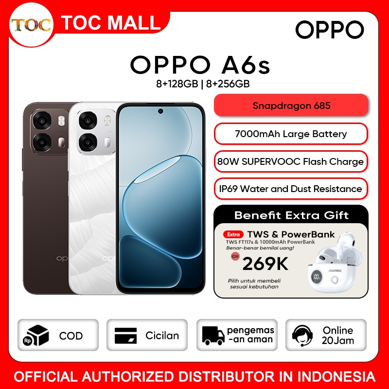 HP OPPO A6s 8/128GB 8/256GB - Snapdragon 685, Garansi Resmi OPPO Indonesia
