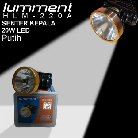 Headlamp 20-30W Lumment HLM-220 Putih/kuning lampu senter kepala