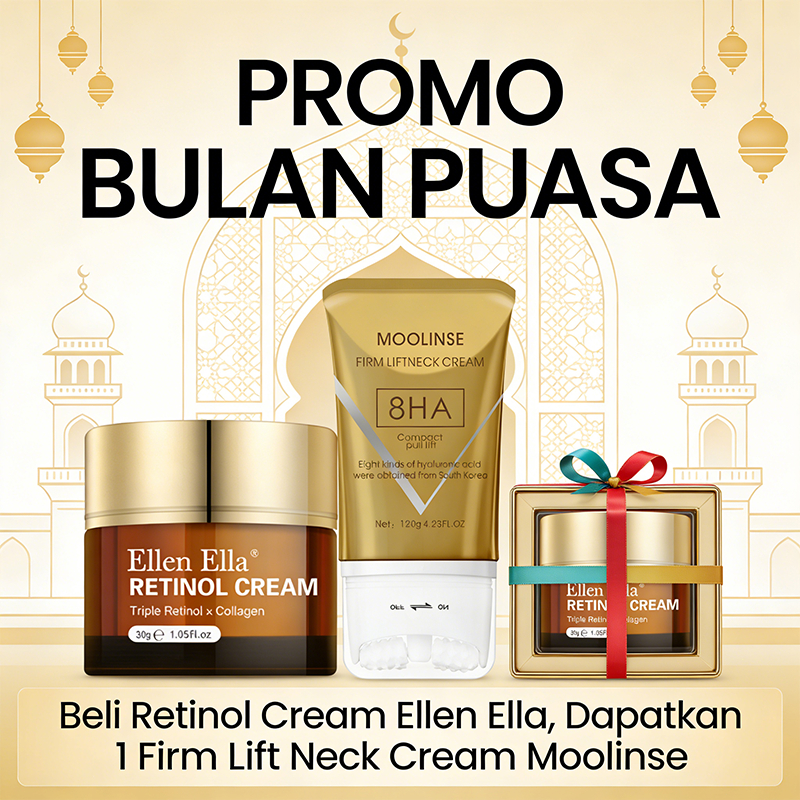 [Beli 1 Dapat 1] Ellen Ella Retinol Cream 30g + Krim Leher 120g Aging Kerut Collagen Moisturizer 30g