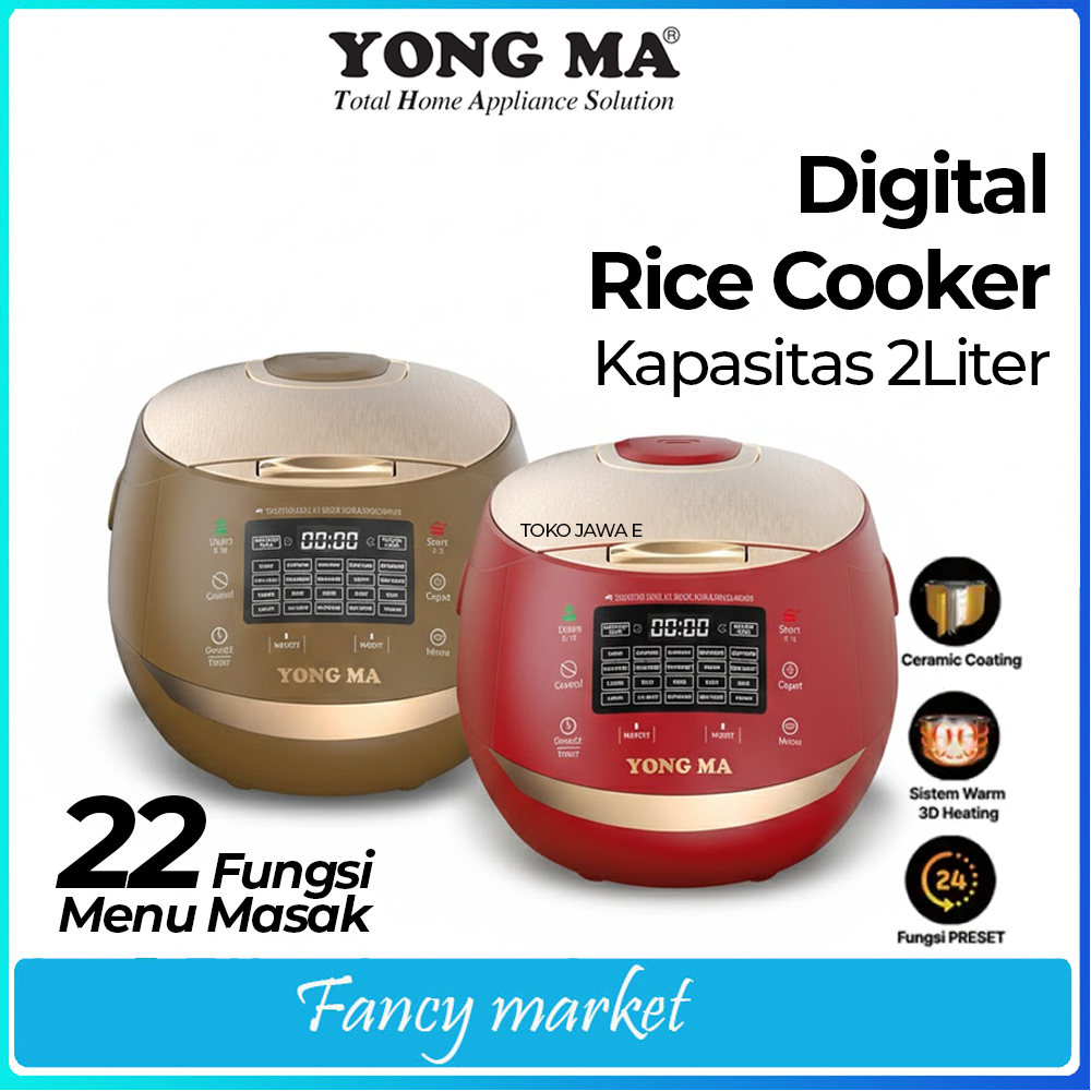 YONGMA MAGIC COM DIGITAL SMC 8087 KAPASITAS 2 LITER 22 FUNGSI MENU MEMASAK