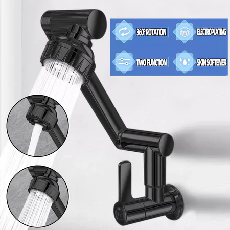 Keran leher angsa putar 1080°, keran dinding fleksibel / keran leher angsa dinding dapur / keran mes