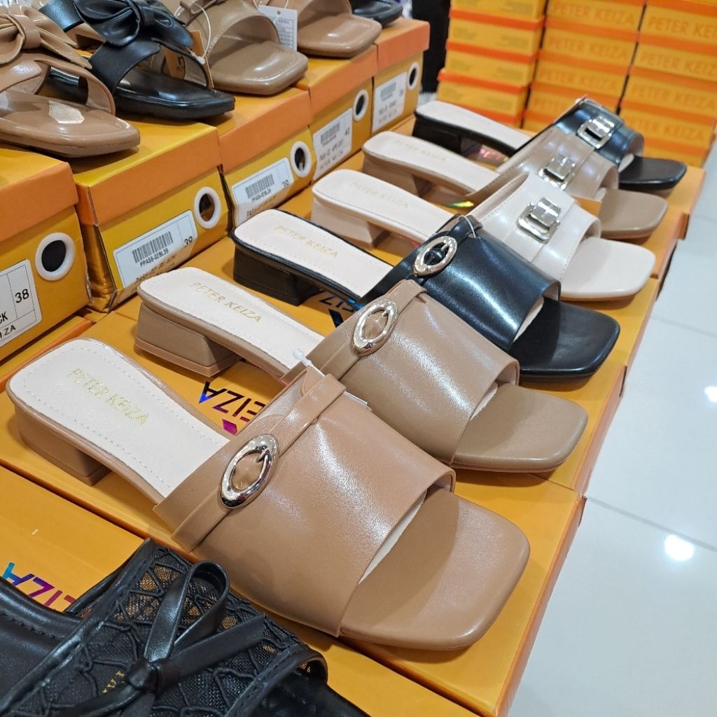 sandal wanita peter keiza hak 3 cm sol empuk