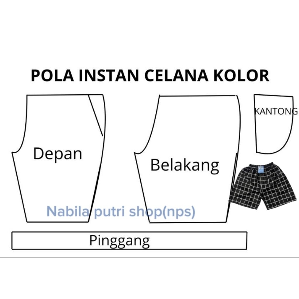 Pola instan celana pendek, pola instan celana kolor