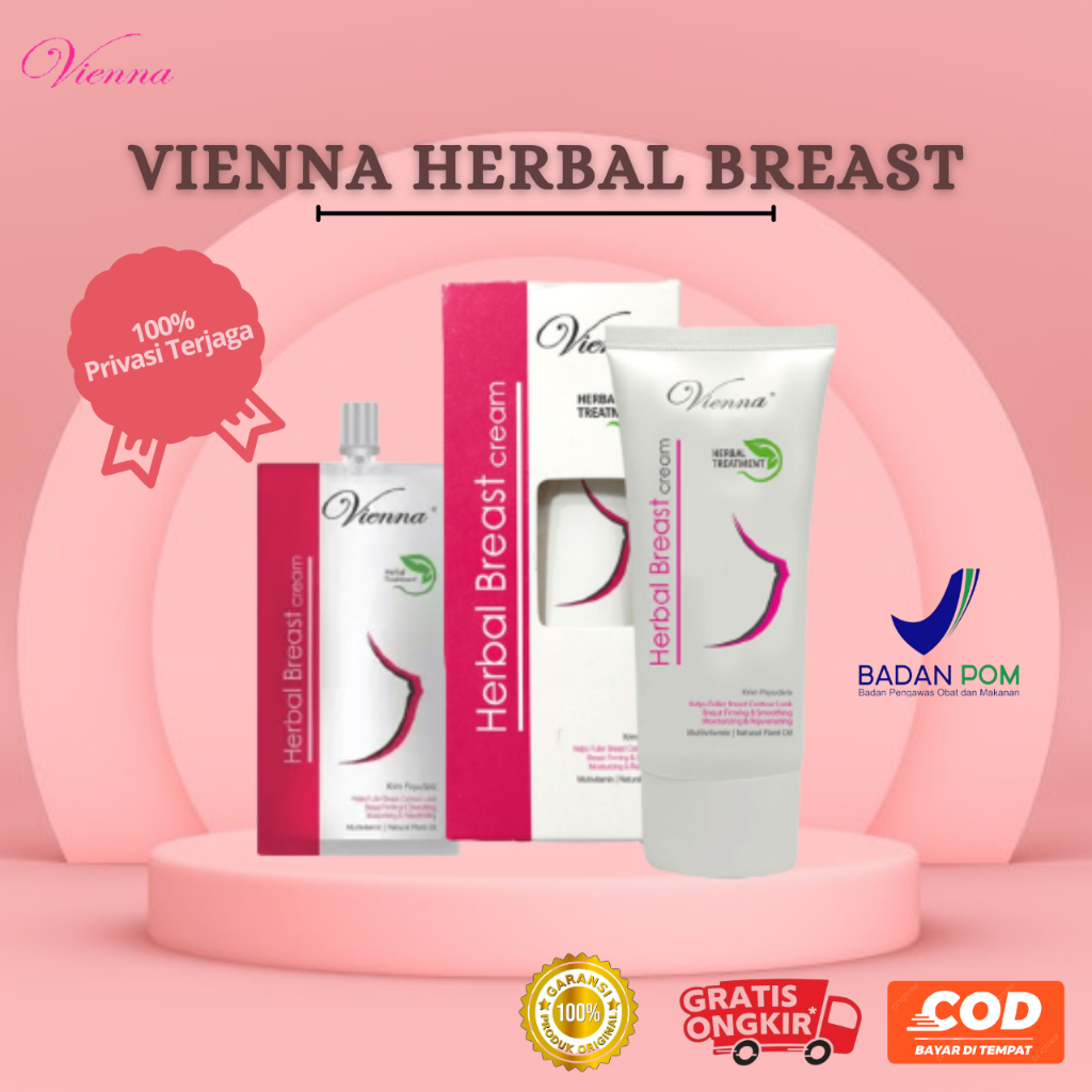VIENNA Herbal Breast Cream With Pueraria Mirifica - Krim Pengencang Payudara Original | 30ml - 80ml
