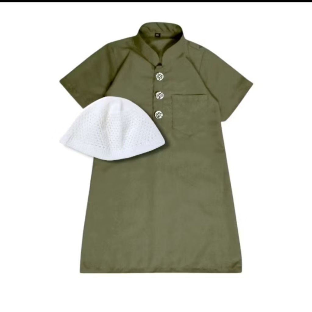 [PL] Baju Koko Jubah Bayi Laki-Laki Newborn 0-1 Bulan Army
