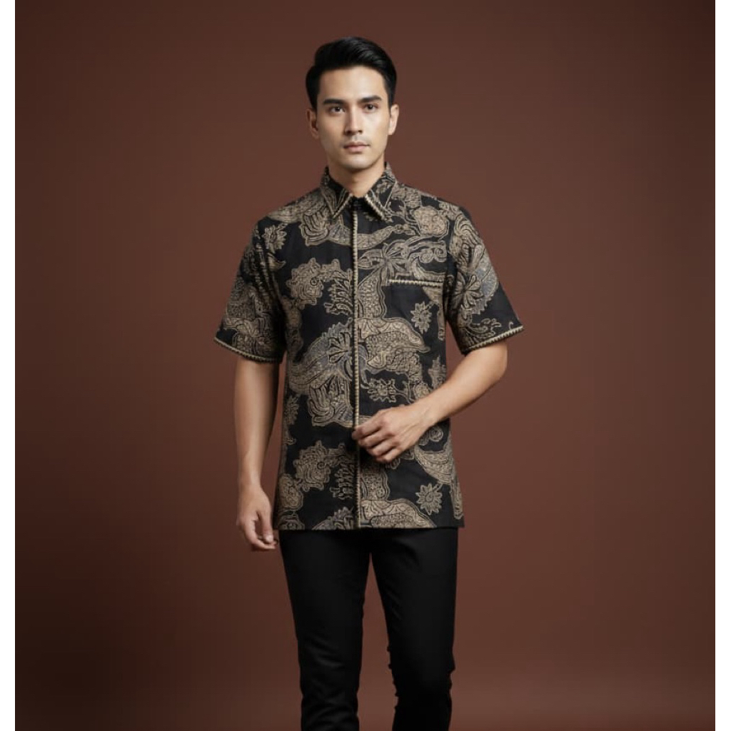 Batik Cantieq Exclusive - RENJANA| Batik Pria premium Exclusive bordir smock mewah |Kemeja Batik Pri