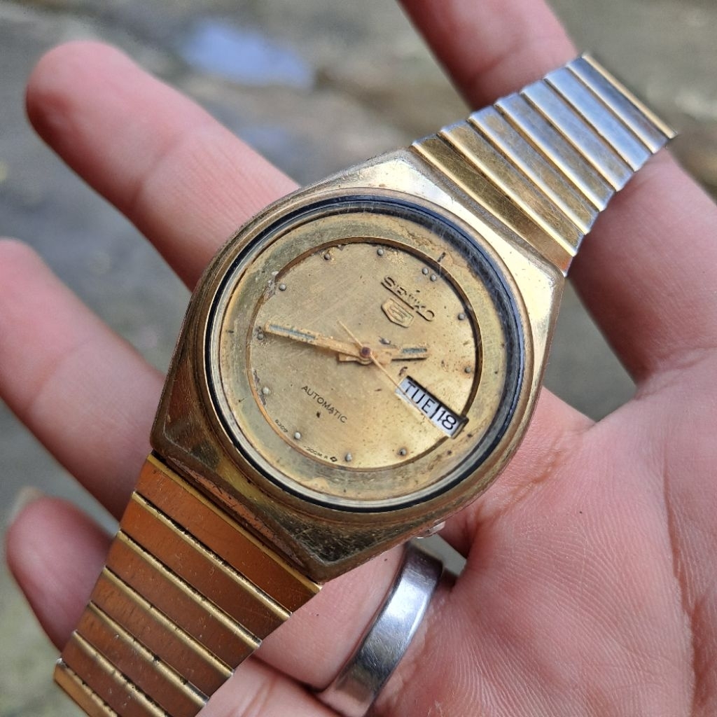 SEIKO 5 lapis emas AUTOMATIC 100% ORIGINAL