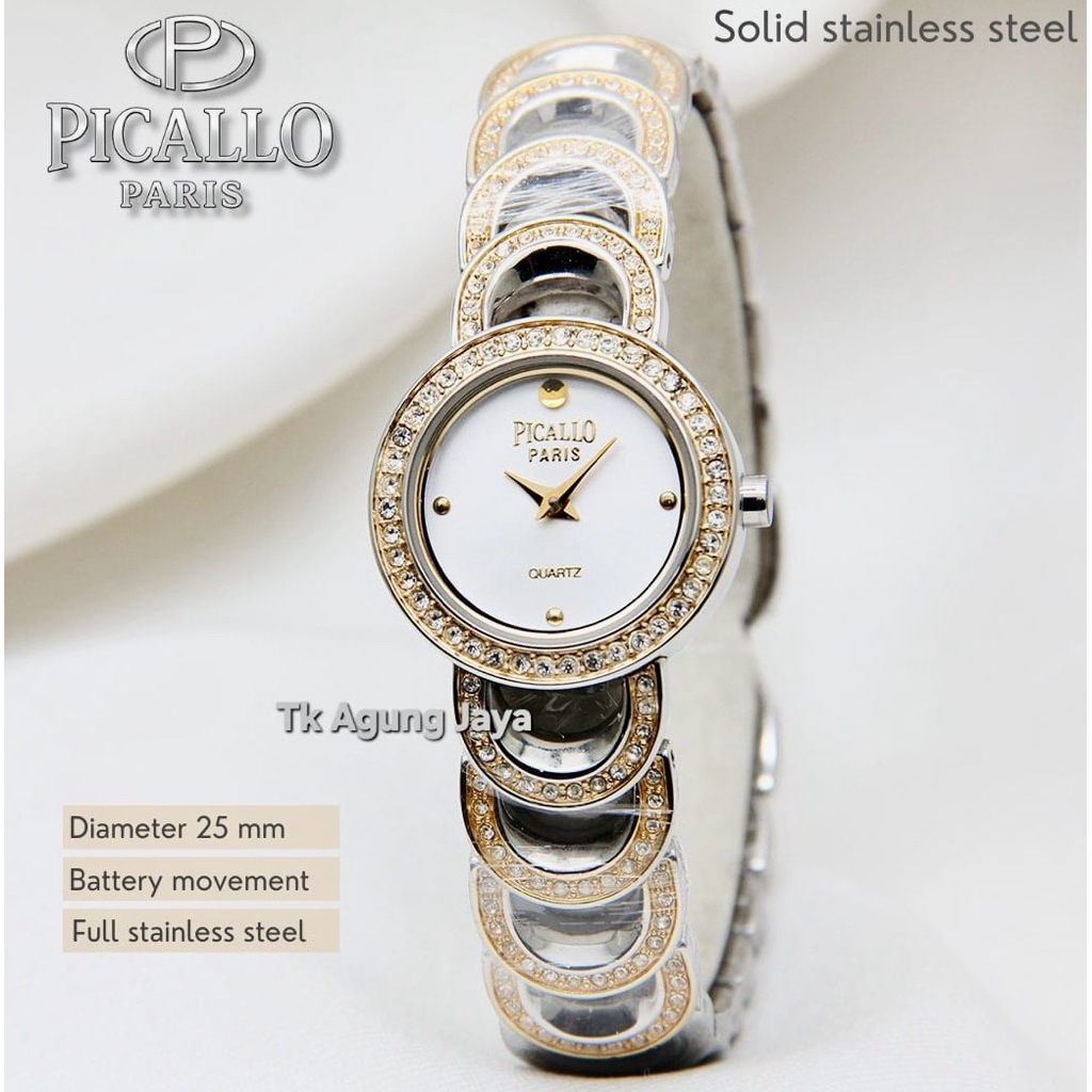 New Varian Jam Tangan Wanita Picallo Paris Rantai Kepang Diamond Premium AAA+