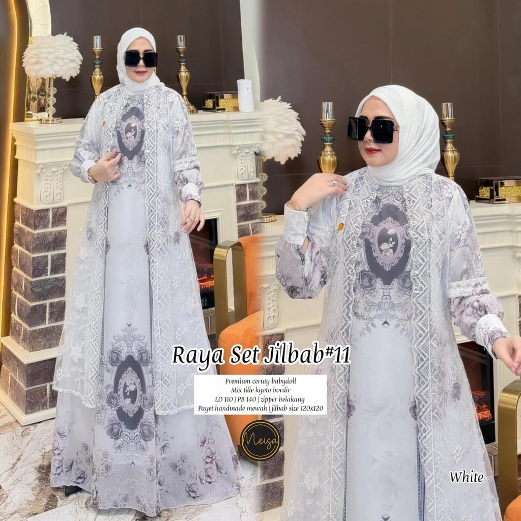 GAMIS + HIJAB Raya Set Hijab #11 Gamis Lebaran Premium by Meisa