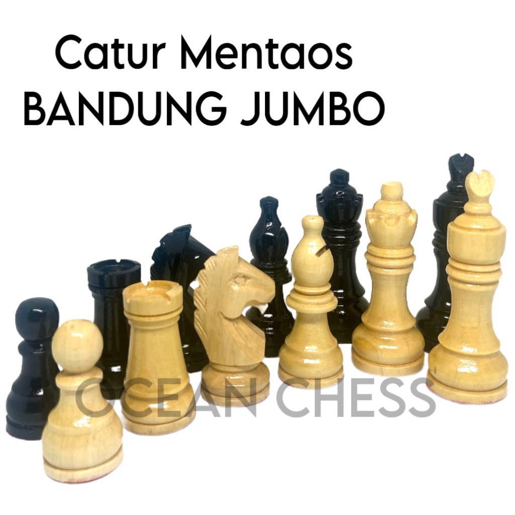 Bidak catur Kayu Mentaos model Bandung Jumbo
