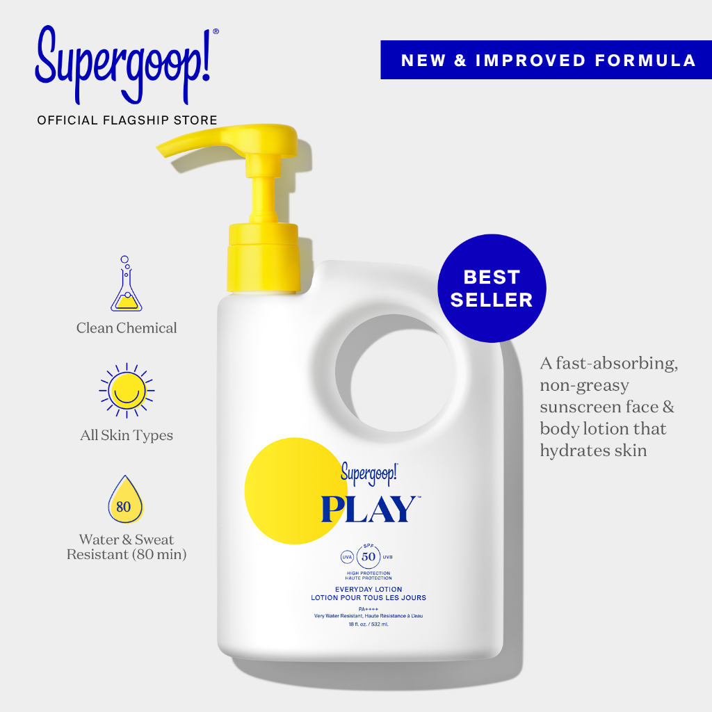Supergoop Play Everyday Lotion 532ml SPF50 PA++++ Kemasan Pump