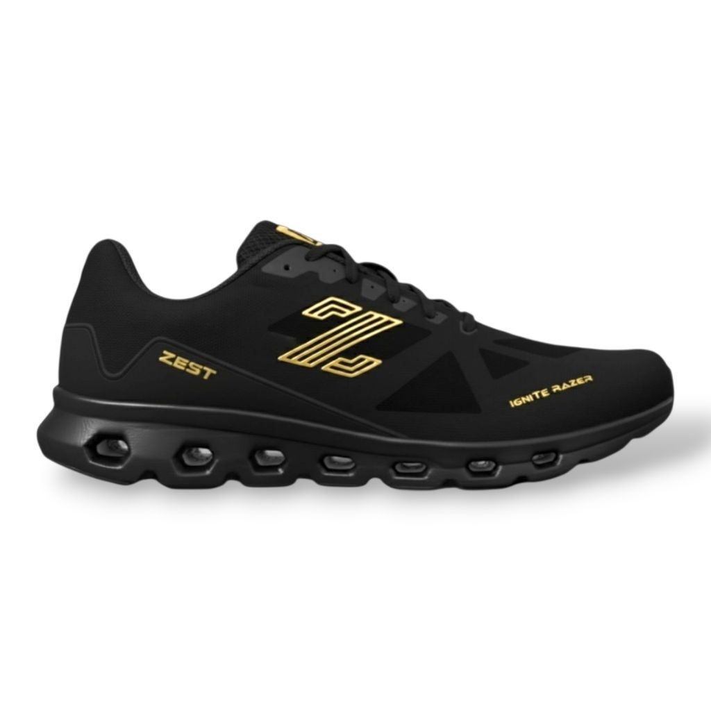 Sepatu Running Zest Ignite Razer Black Gold