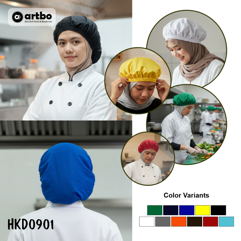Hairnet Kain Drill Katun / Penutup Kepala / Nurse Cap / Mob Cap