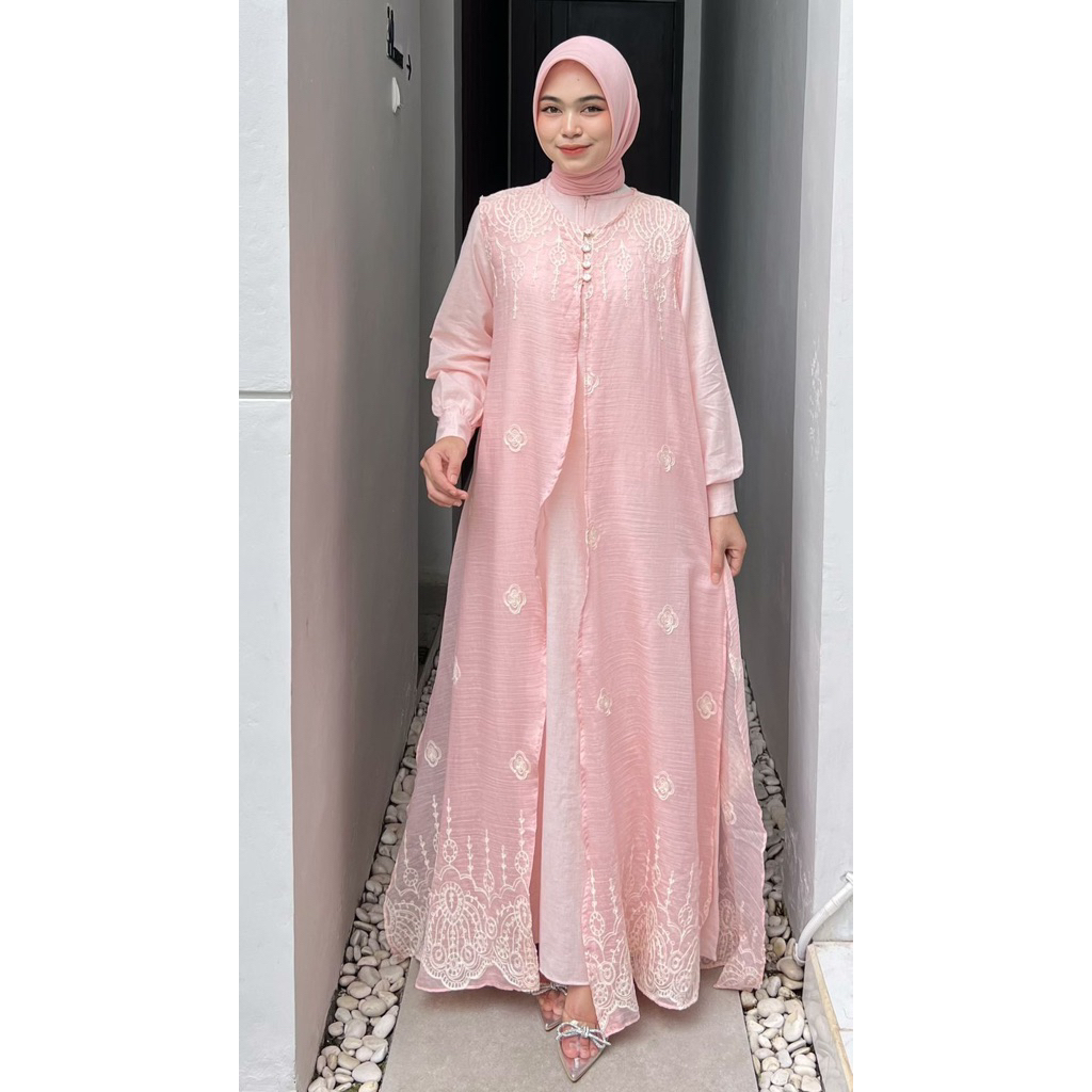 Gamis triset Nezaya Kareema Zunaira best seller by Athaya original