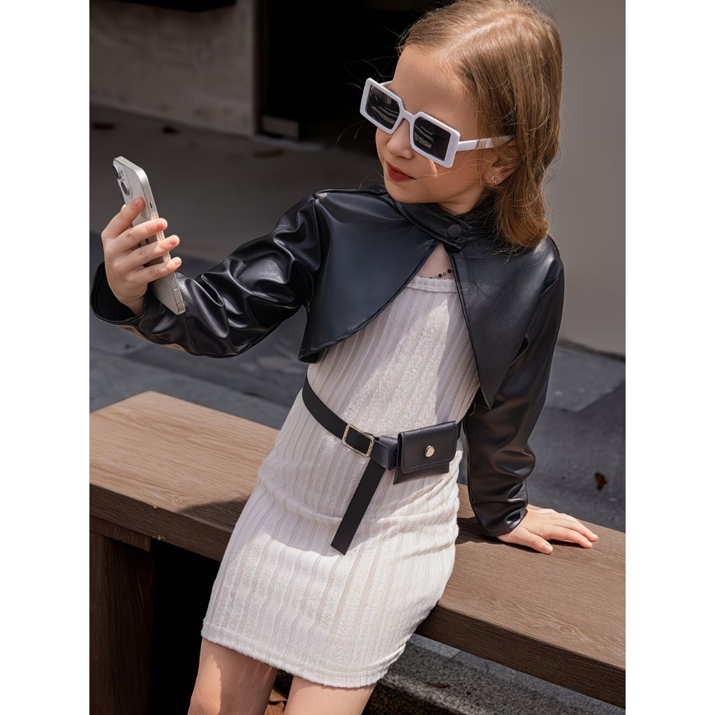 Jaket anak crop,jaket kulit anak terbaru unik