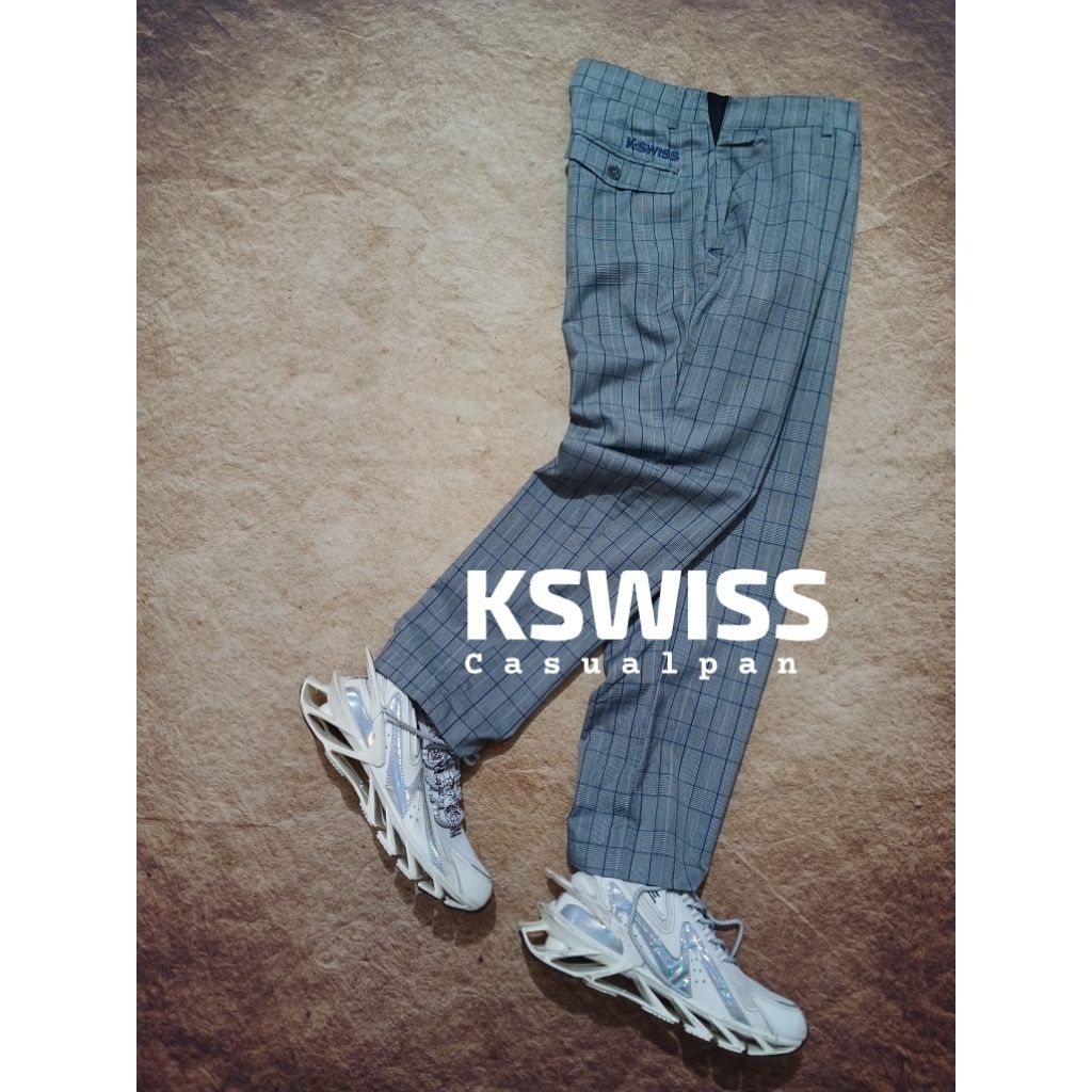 Celana casual pant K-SWISS tartan recomend bekas pakai