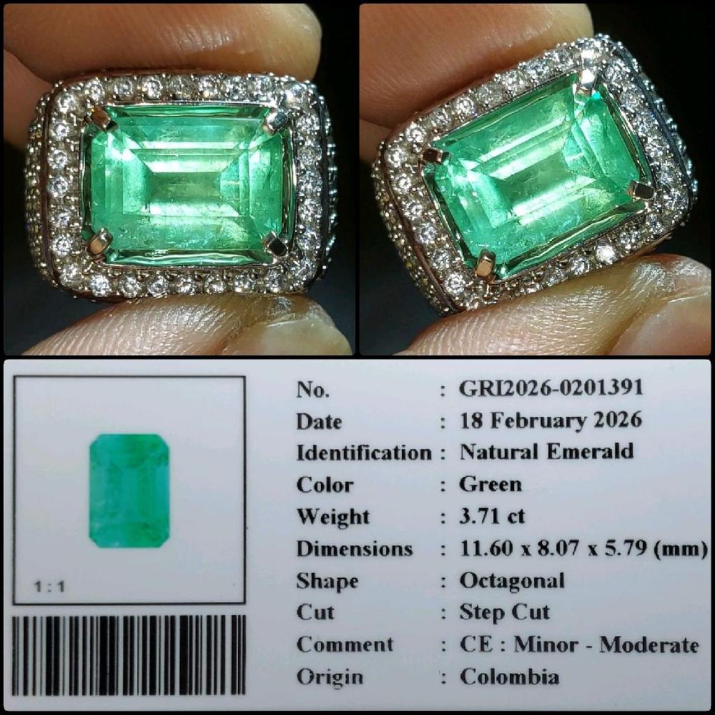 Natural Emerald Beryl Minor Colombia Crystal Clean Gems Batu Permata Zamrud Hijau Asli