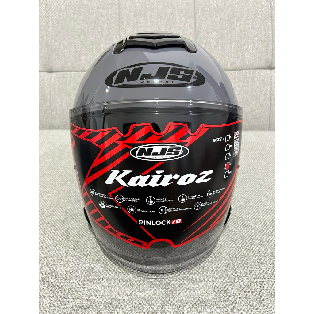 NJS HELMET KAIROZ - XL - Grey