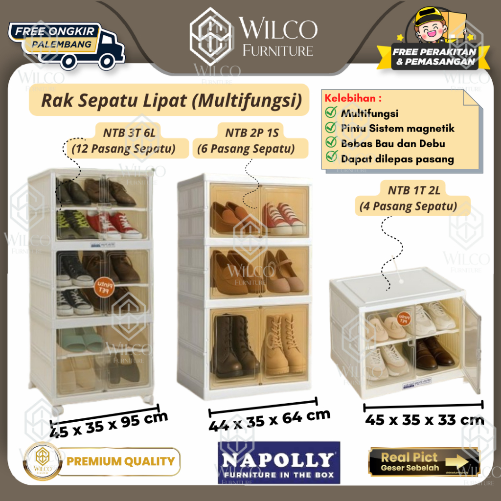 Rak Sepatu Lipat Multifungsi by Napolly | Lemari Sepatu  Lipat Multifungsi