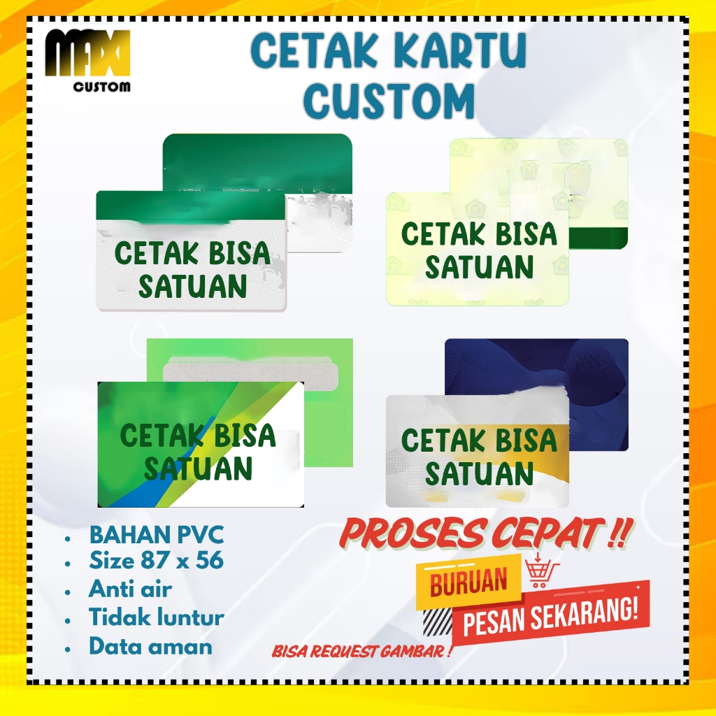 CETAK KARTU CUSTOM ID CARD, KARTU NIKAH, KARTU KISSS, CETAK KARTU ANGGOTA, KARTU GURU, KARTU MEMBER,