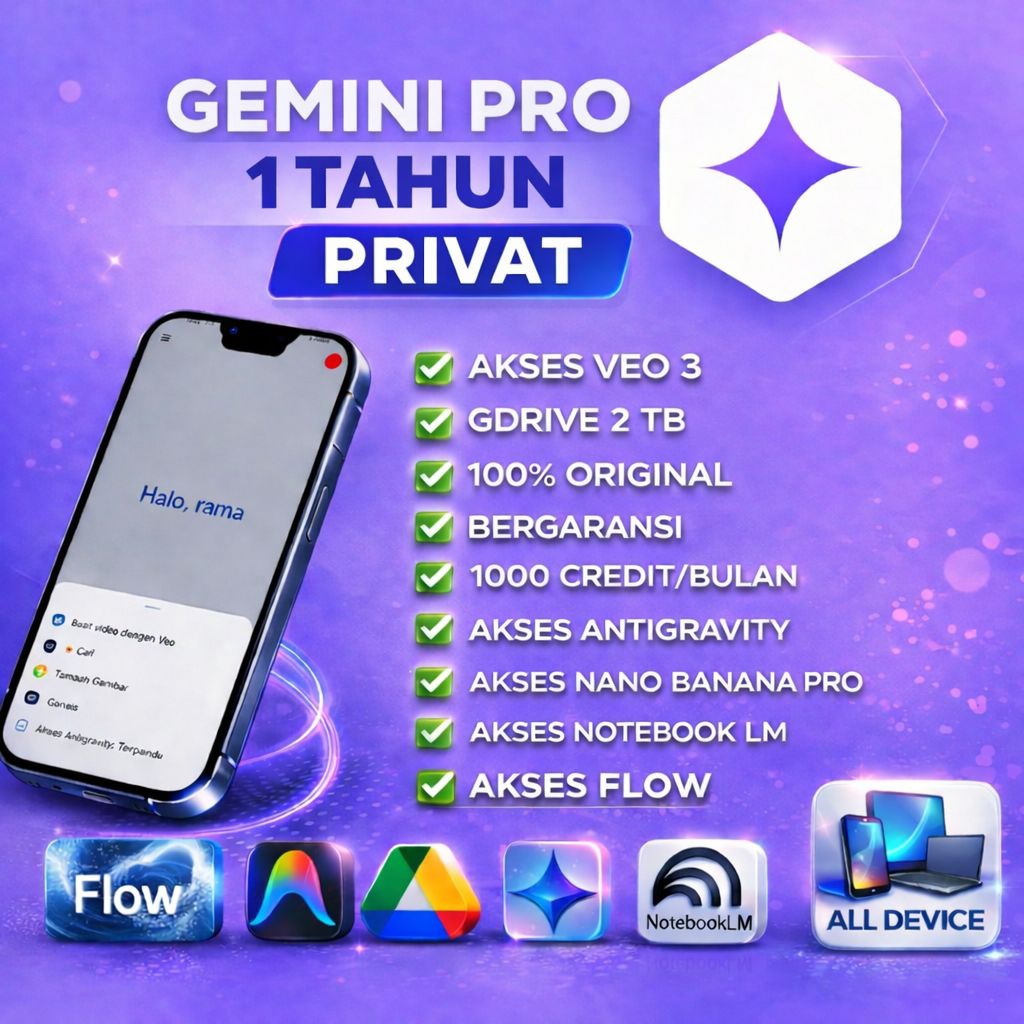 Gemini Pro Privat - Flow - Nano banana - Antigravity - Notebook Lm