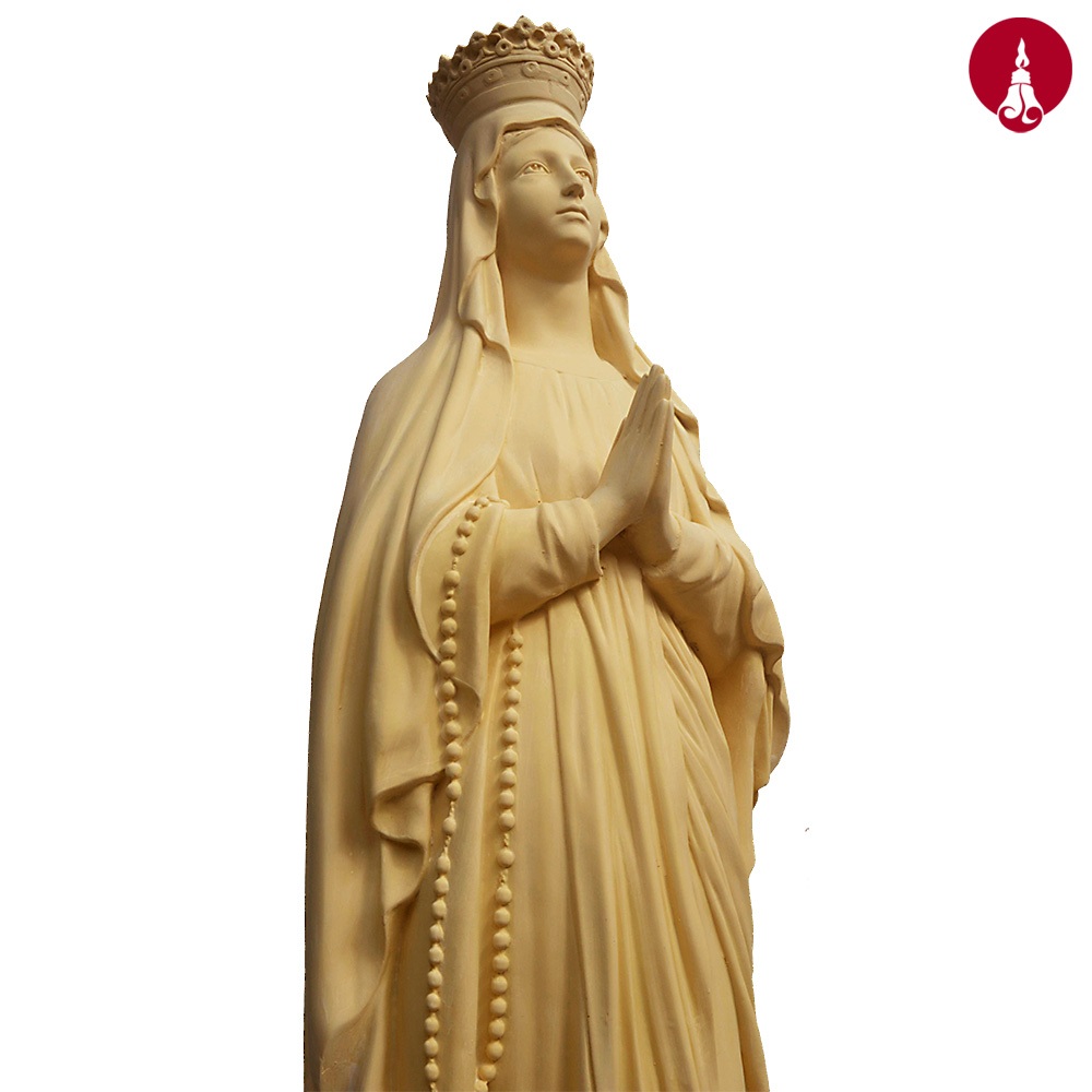 Patung Rohani Bunda Maria Lourdes Lordes Ibu Yesus 1 meter Size 100 Fiberglass Motif Warna Batu Alam