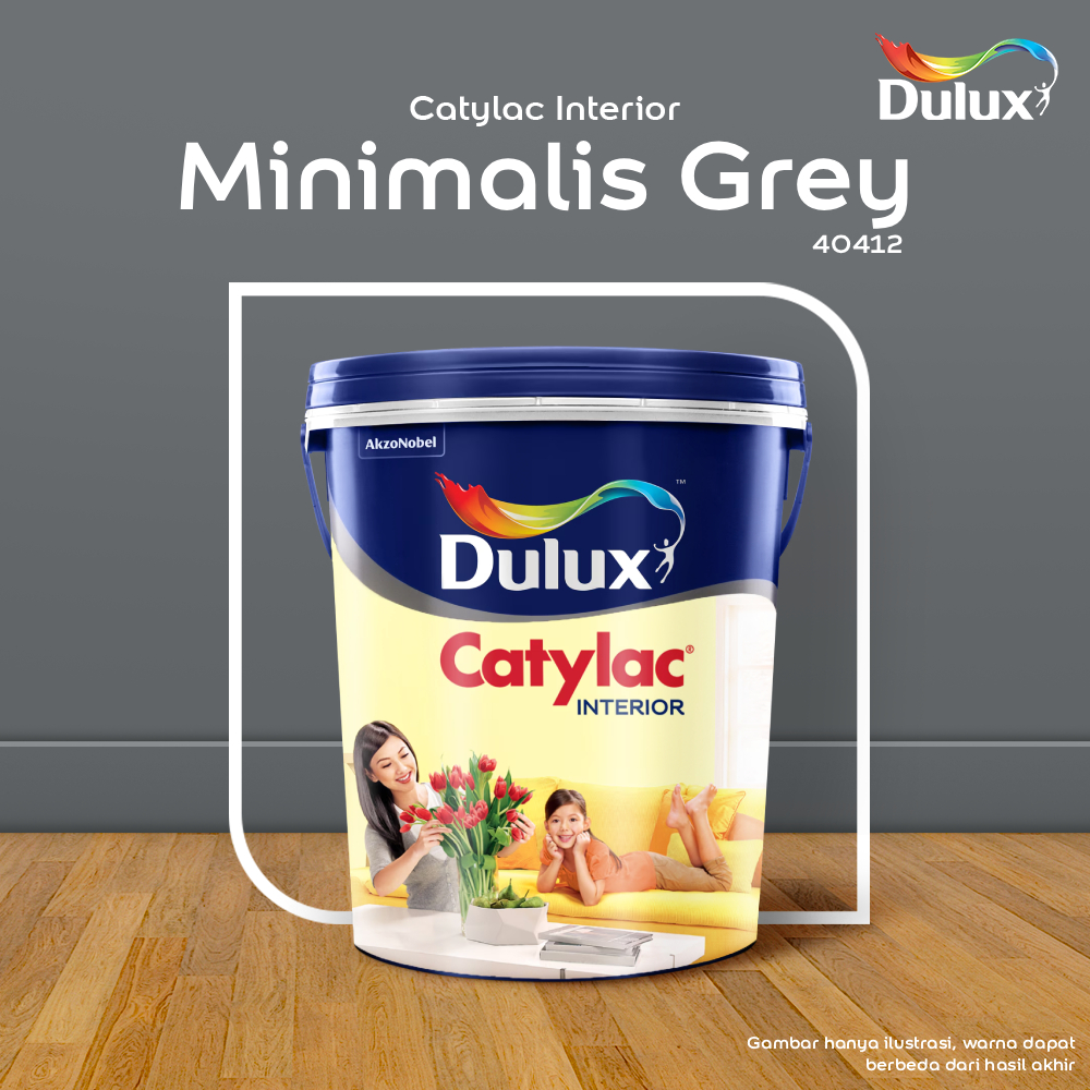 CAT TEMBOK MINIMALIS GREY DULUX CATYLAC INTERIOR - 5 KG CAT MINIMALIS GREY 40412T CAT TEMBOK DULUX C