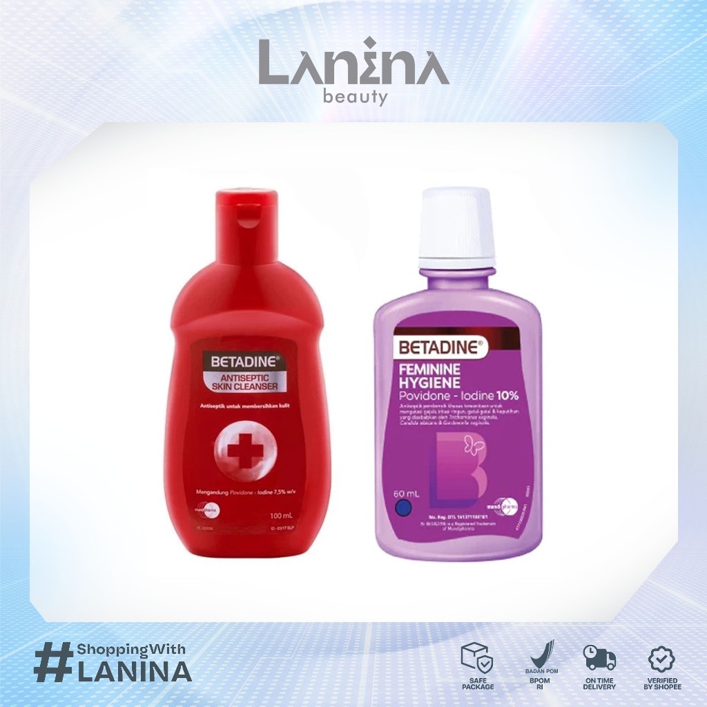 LANINA - Betadine Antiseptic Skin Cleanser 100ml | Feminine Hygiene 60ml