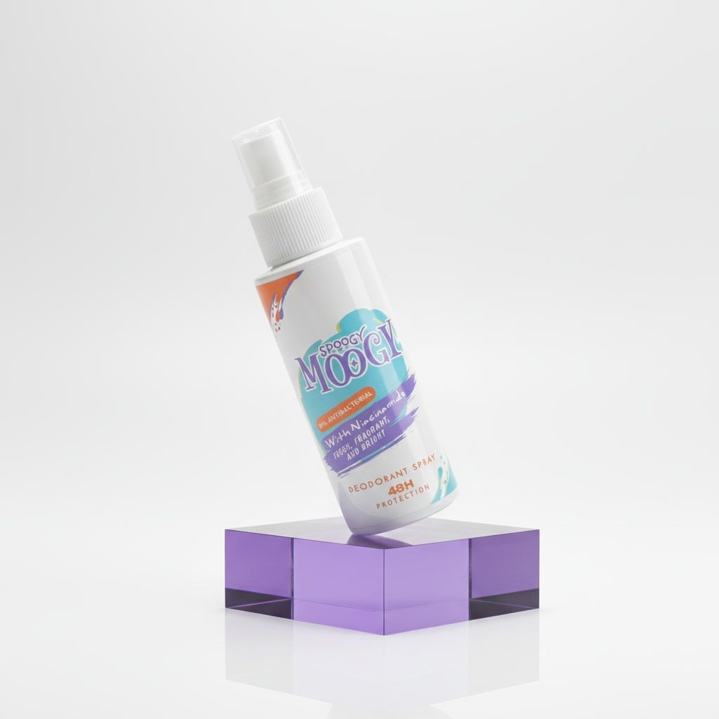 Spoogy Moogy Deodorant Spray Tawas Dengan Niacinamide. BPOM & Non-Alkohol