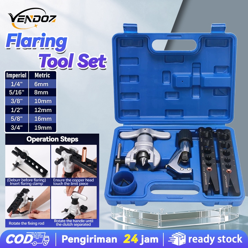 Flaring Tool Pipa AC Swaging SET Flaring AC  + Cutter 1/4-3/4 Inch Swaging Tool Pemekar Pipa Tembaga