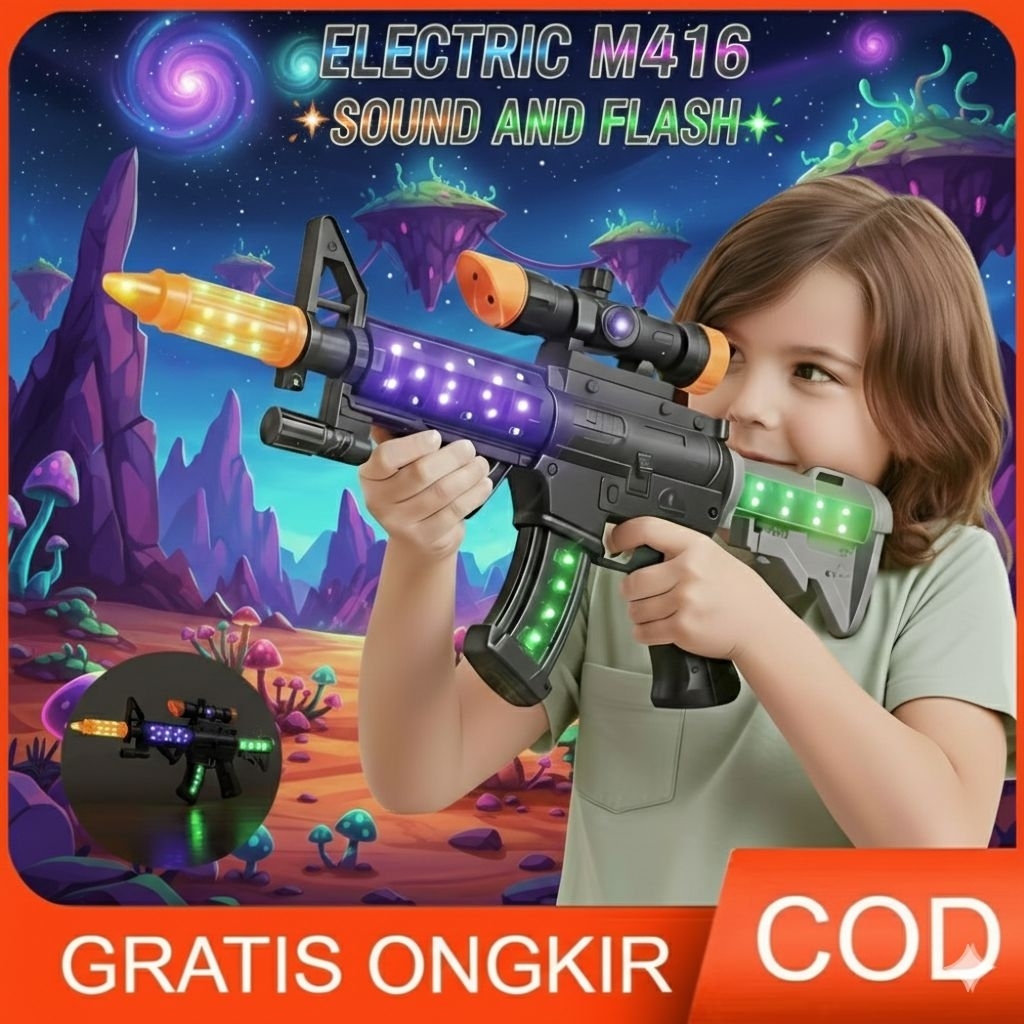Mainan tembakan lampu electric anak 50CM M14-TGS007 mainan anak
