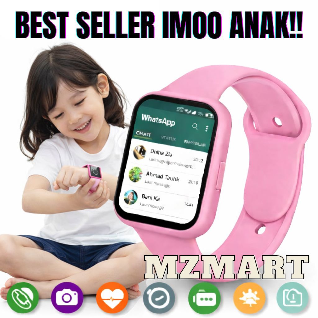 [ JAM IMOO ] JAM HP ANAK SMARTWATCH ANDROID 4G BISA WA WHATSAPP TLFN SMS NO SIM CARD MEMORY  jam tan