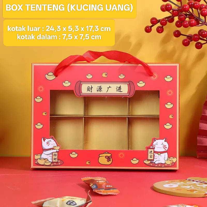 [KOTAK HAMPERS TENTENG IMLEK] Kotak Hampers Mika Imlek +Sekat , Kotak Packaging Cupcake Hampers Hadi