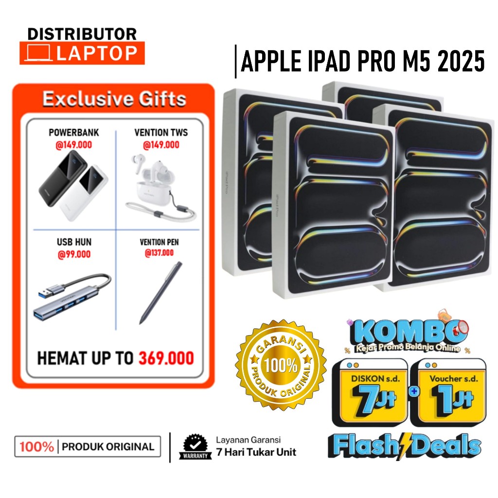 Apple iPad Pro 13" 11" 2025 M5 Chip Wifi 2024 M4 Chip Wifi 1TB 512GB 256GB - PAD NEW BNIB