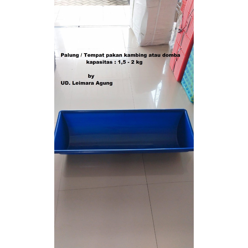 Tempat Pakan Kandang Modern Untuk Ternak Kambing Domba Warna Biru