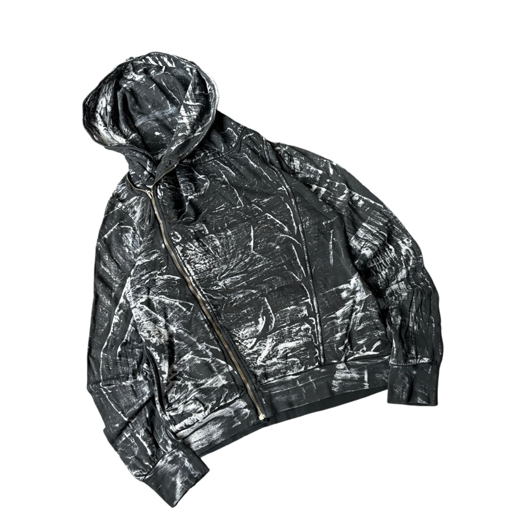 Asymmetric Zipper Print Hoodie