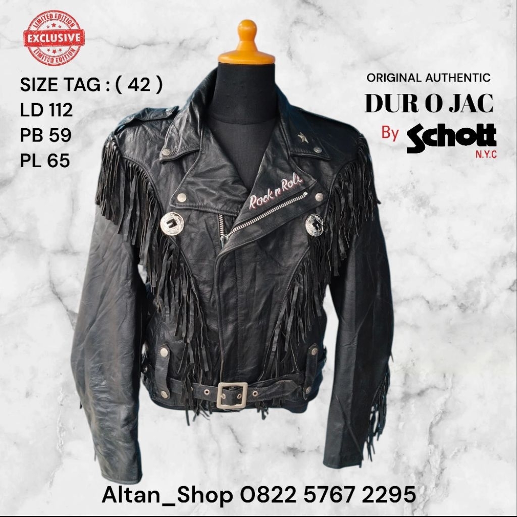 Schott NYC Ramones Leather Jacket Type DUR O JAC Rare Item