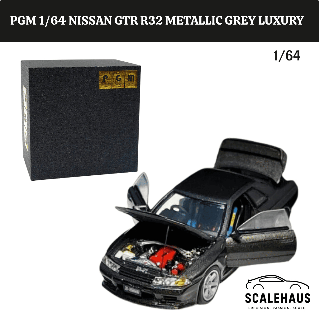 PGM 1/64 Nissan GTR R32 Metallic Grey Luxury