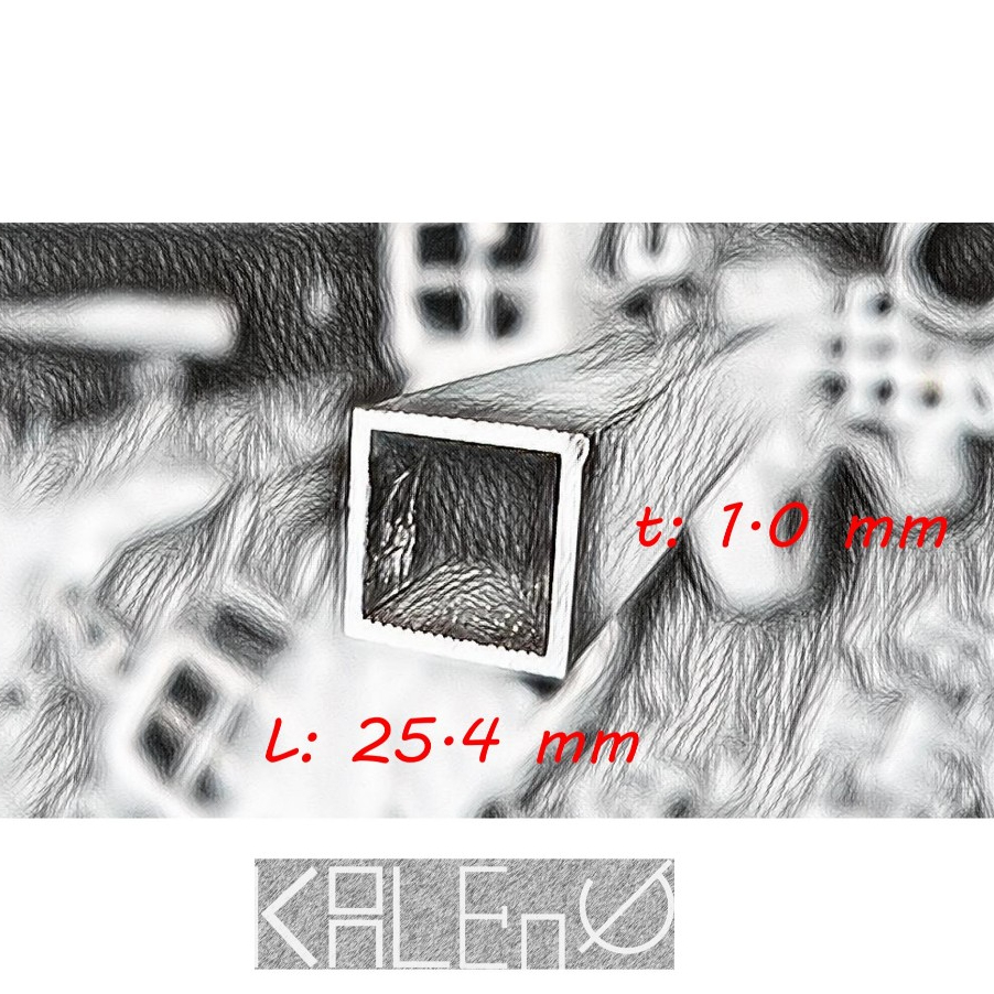 Lis Hollow Aluminium (1" x 1") 25.4 x 25.4 mm, tebal 1.0 mm