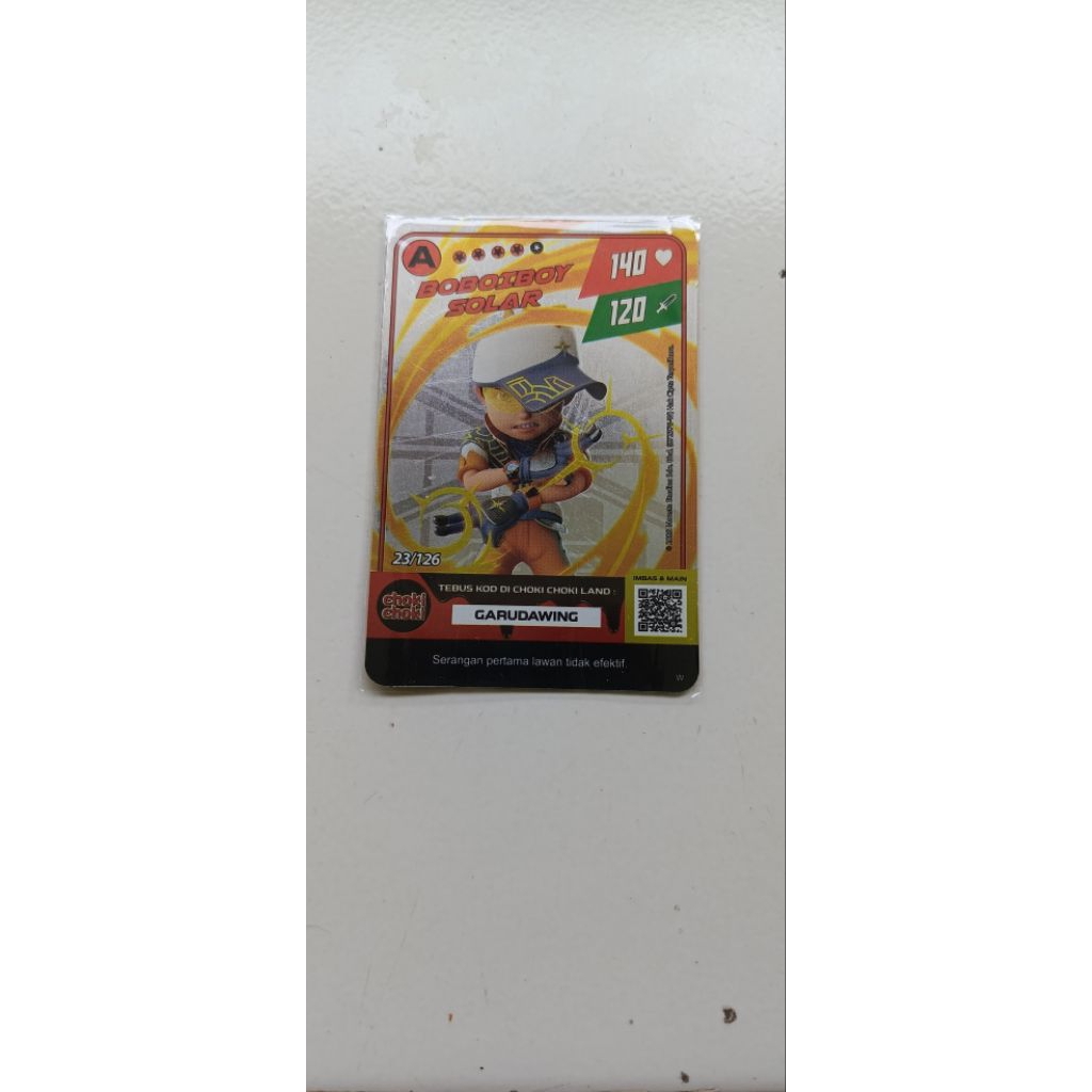 KARTU BOBOIBOY CHOKI CHOKI BOBOIBOY SOLAR