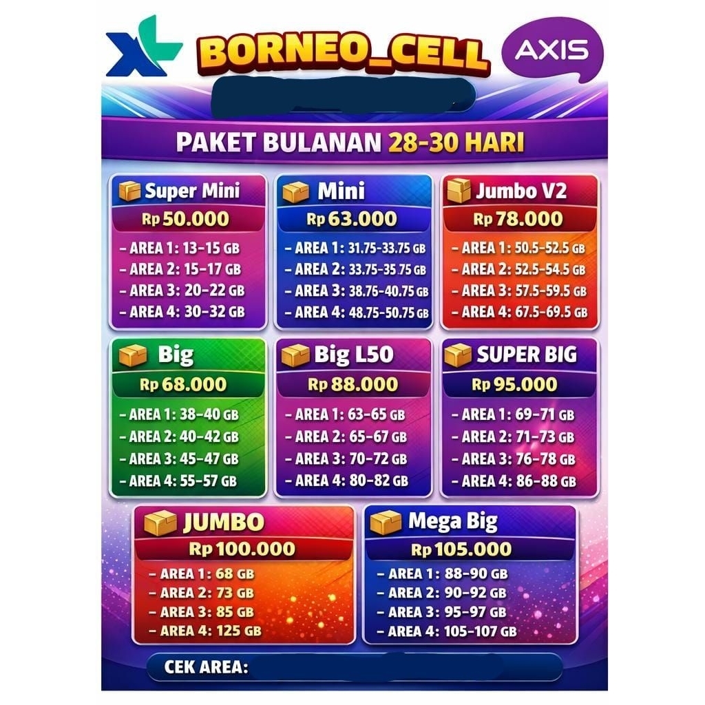 Ready Isi Ulang Paket Akrab XL & AXIS Bulanan
