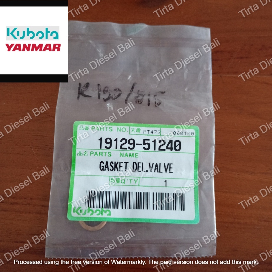 KUBOTA GASKET DELIVERY VALVE RING TEMBAGA PAKING DELIVERI BOSPOM KND / ER 190 - 220 - 250 - 315 1912